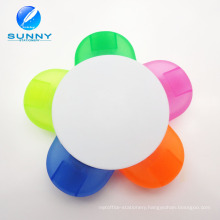 5 in 1 Flower Shape Plastic Highlighter Marker for Promotion Gifts